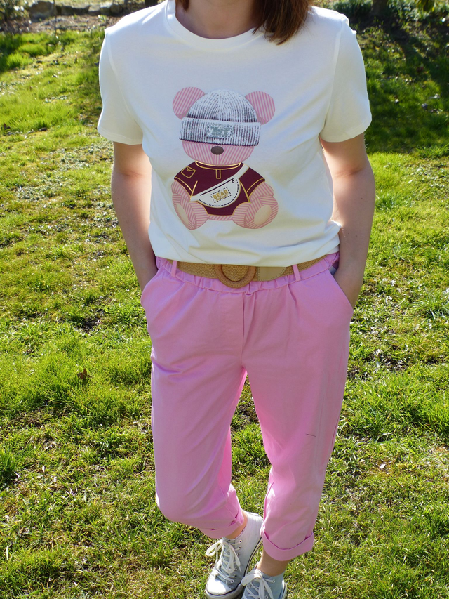pantalon fushia avec poches