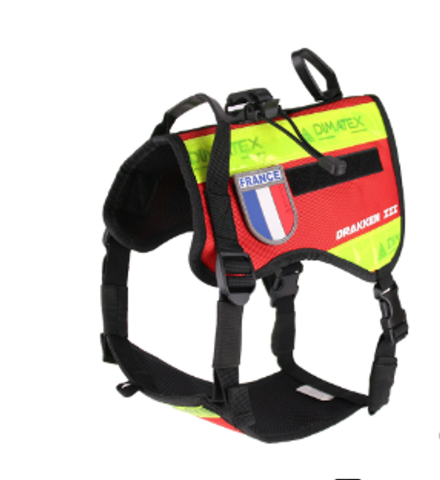 Arnés de perro DRAKKEN 3 (rojo) DIMATEX