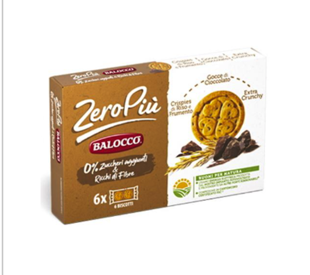 Balocco Zero Piú keksz -Csoki darabkákkal cukormentes 210g