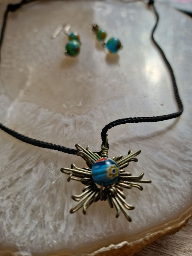 Parure Bijoux Boucle D'oreilles Serpents Perles Collier Réglable Soleil Perle