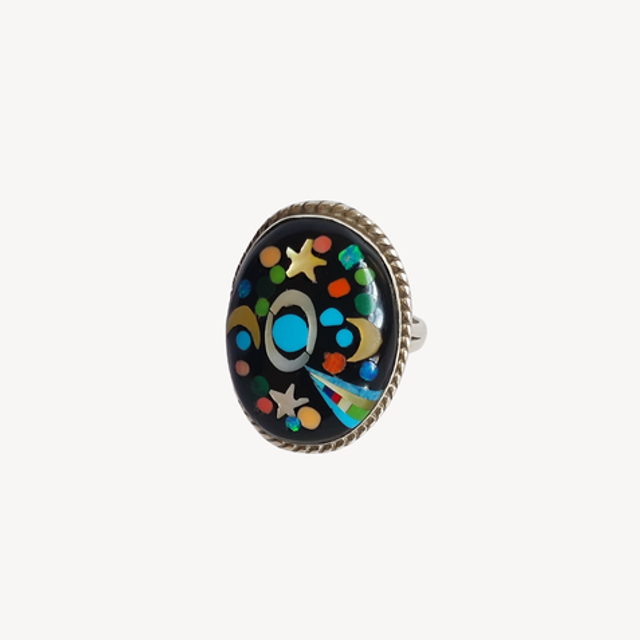 Bague Galaxy INFINITY argent massif et pierres naturelles 