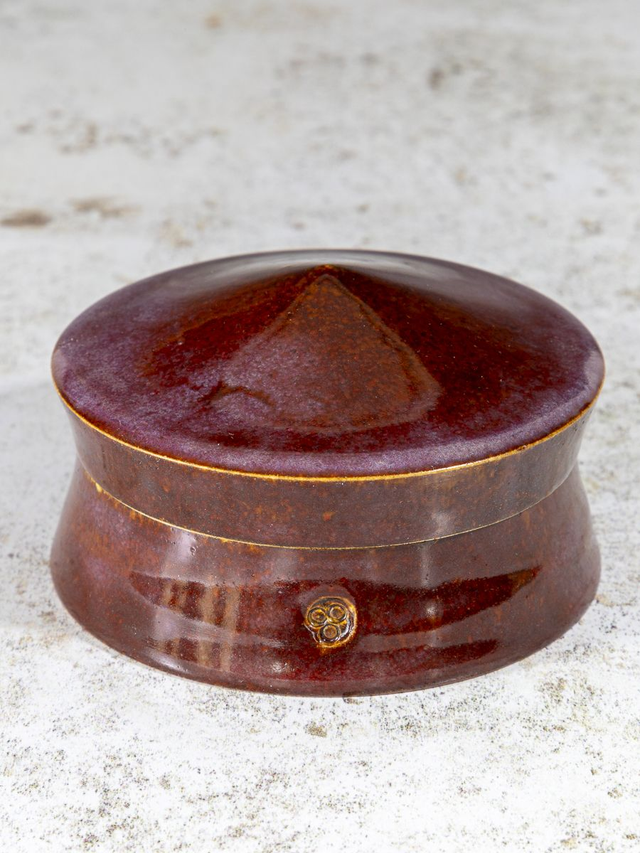 Lidded Box in smokey merlot