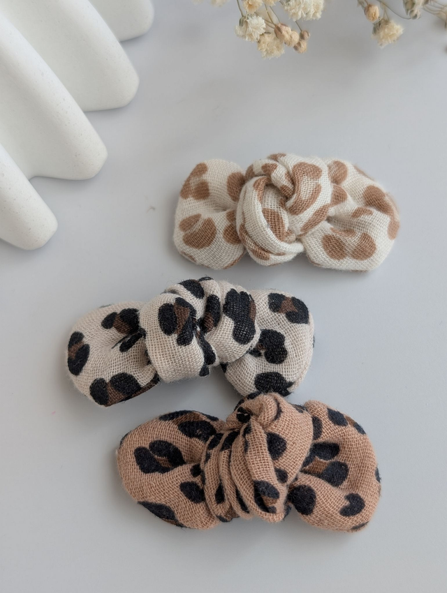 Barrette noeud Romie Léopard