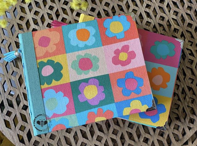 Numéro 75 - Carnet couverture tissu Fleurettes 