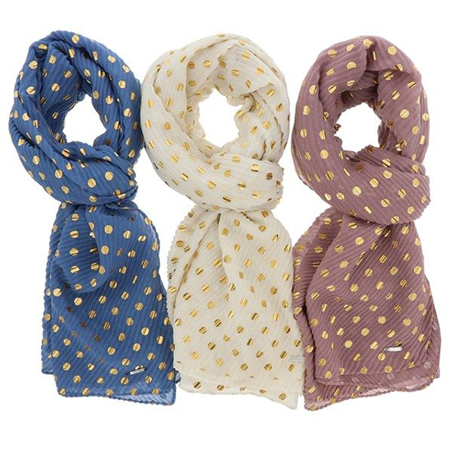 Dotted Pleated Scarf