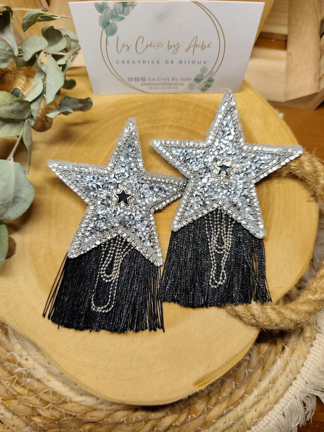 BO ATTRAPES REVE ETOILE STRASS/ POMPONS NOIR 0001060