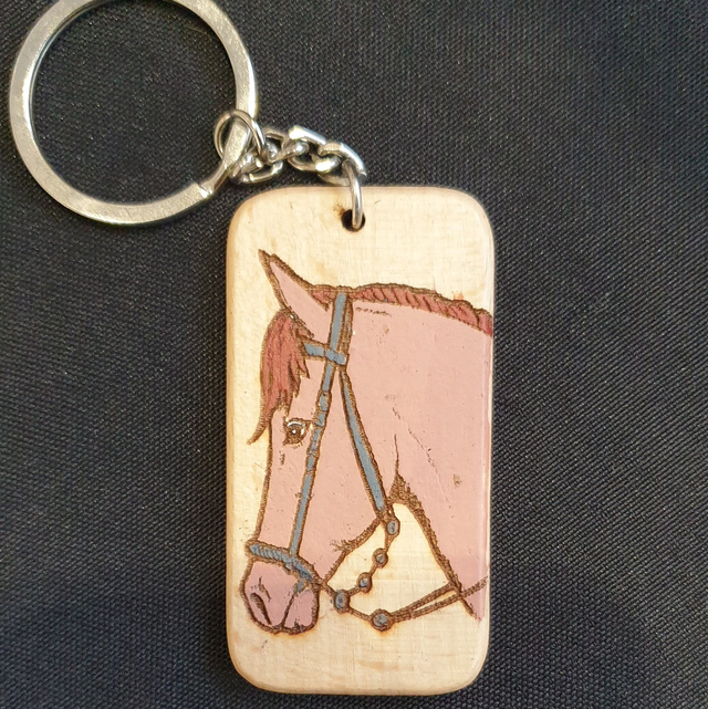Porte-clef animal, cheval marron