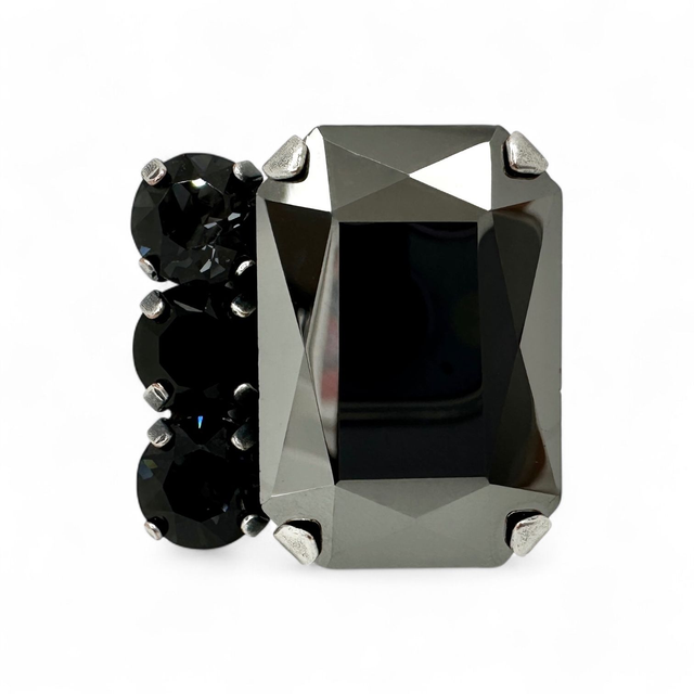 Ring BIG OCTAGON 4 Black Beauty, Schwarz
