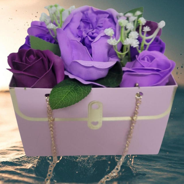 Bouquet sac fleurs de savon