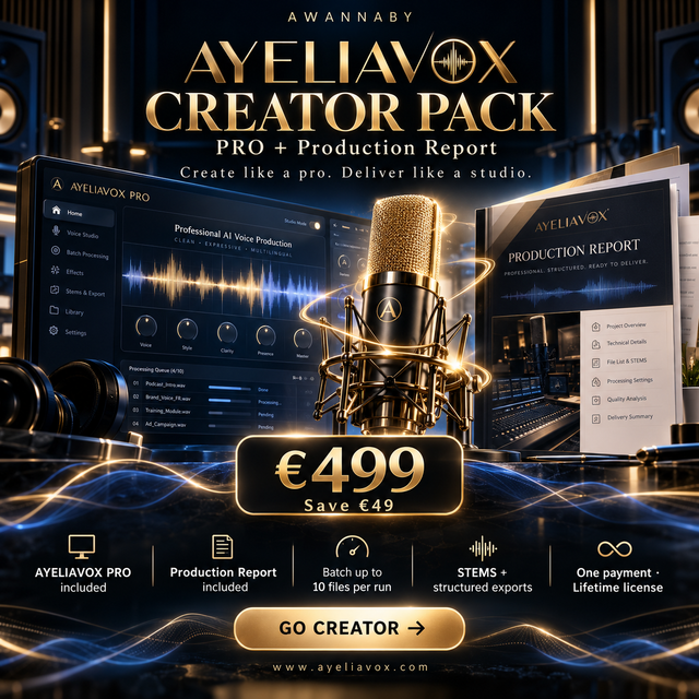 AYELIAVOX CREATOR PACK — Pro + Production Report