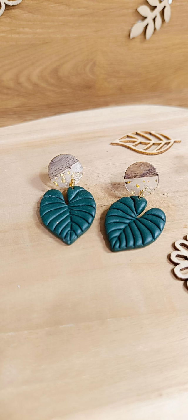 Boucles d&#039;oreilles - Feuilles jungle 