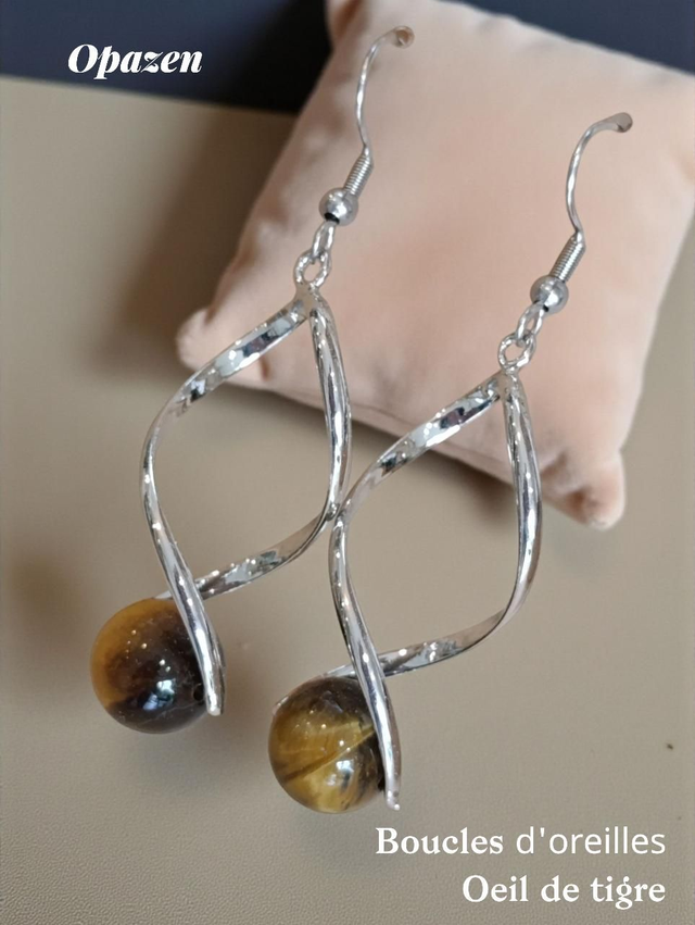 Boucles d'oreilles Oeil de tigre 