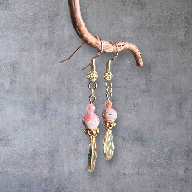 Boucles d’oreilles Rhodochrosite – Harmonie émotionnelle