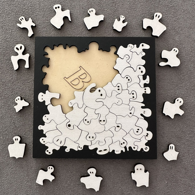 50 Ghosts Wooden Jigsaw Puzzle