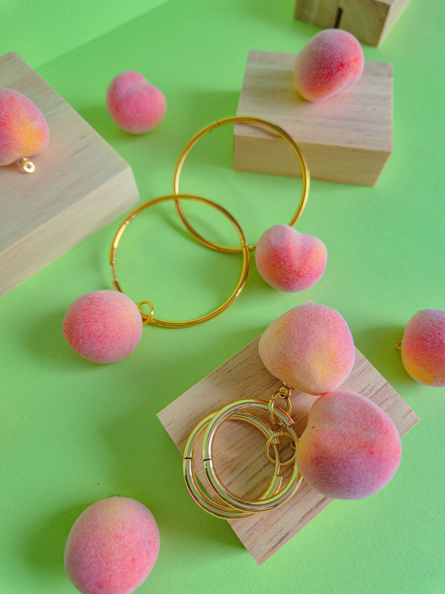 Boucles d’oreilles créole - "j'ai la pêche"