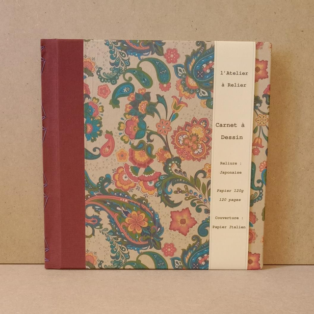 Carnet à Dessin Fleur/prune