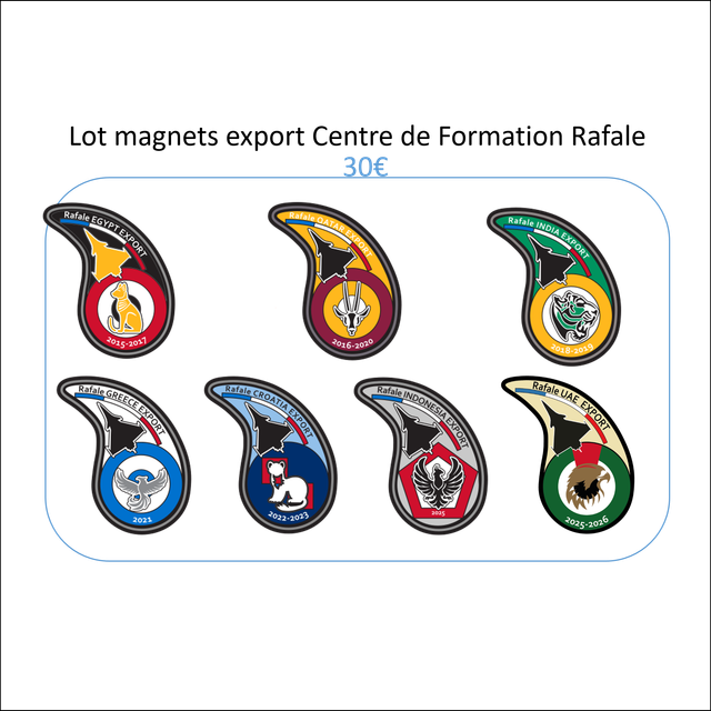 lot de 7 magnets export 