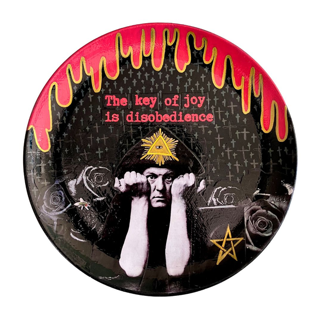 &quot;The Key of Joy is Disobedience&quot; Black Upcycled Wall Plate - House of Frisson