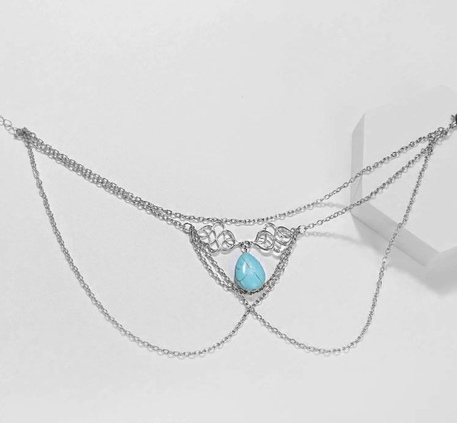 Bracelet de biceps Pierre goutte d'eau Argent