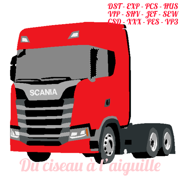 fichier broderie Scania - 3 Tailles /12 Formats
