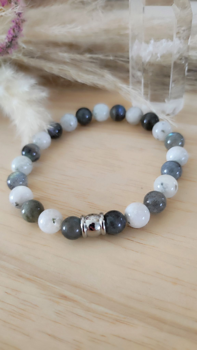Bracelet "Protection et douceur" Péristérite et Labradorite