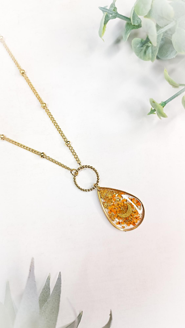 Collier LUNAA - Orange d&#039;automne