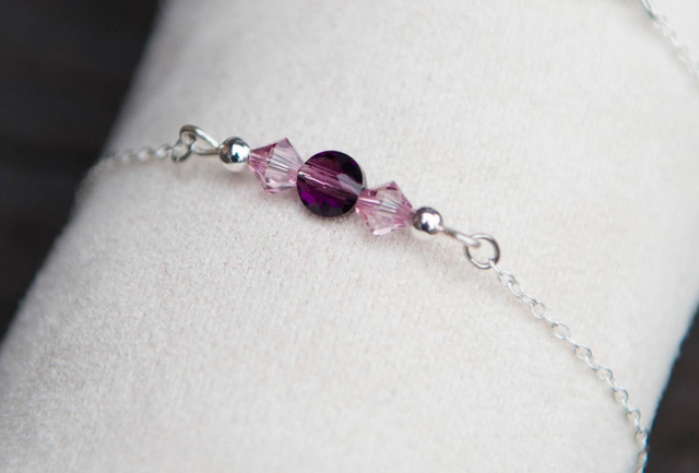 Bracelet en cristal améthyste rose 