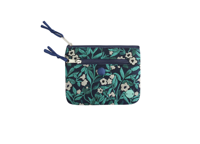 Earth Squared Jacquard Teal Purse 