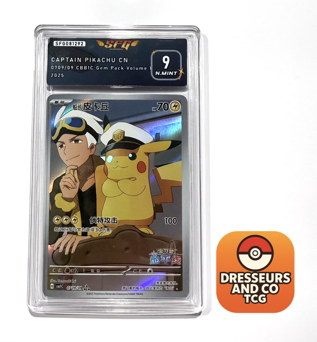 CARTE GRADÉE SFG CAPTAIN PIKACHU CN