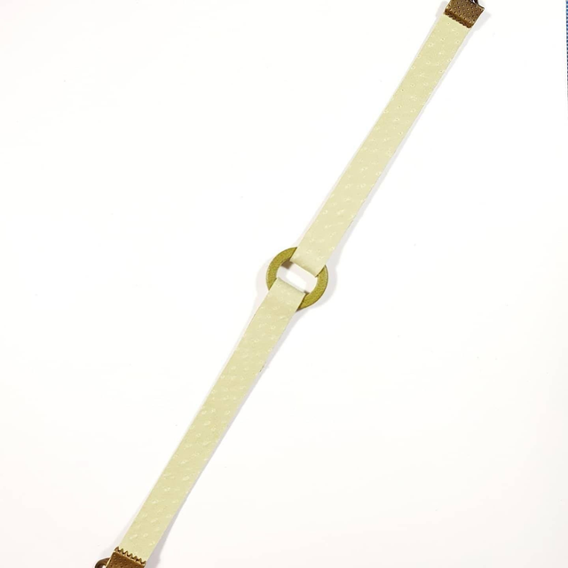 Anel - Bracelet en cuir avec anneau en cuir vert