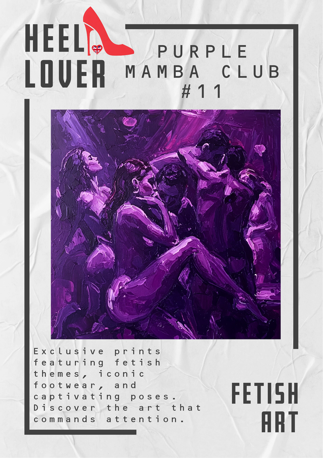 Purple Mamba Club #11 600mm x 600mm x 20mm Canvas Print         