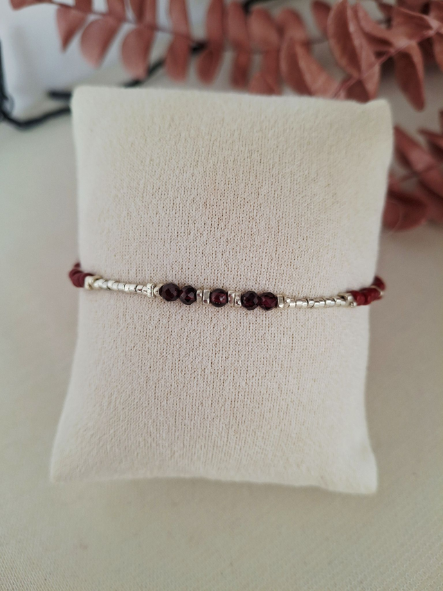 Bracelet Lueur - rouge argenté 
