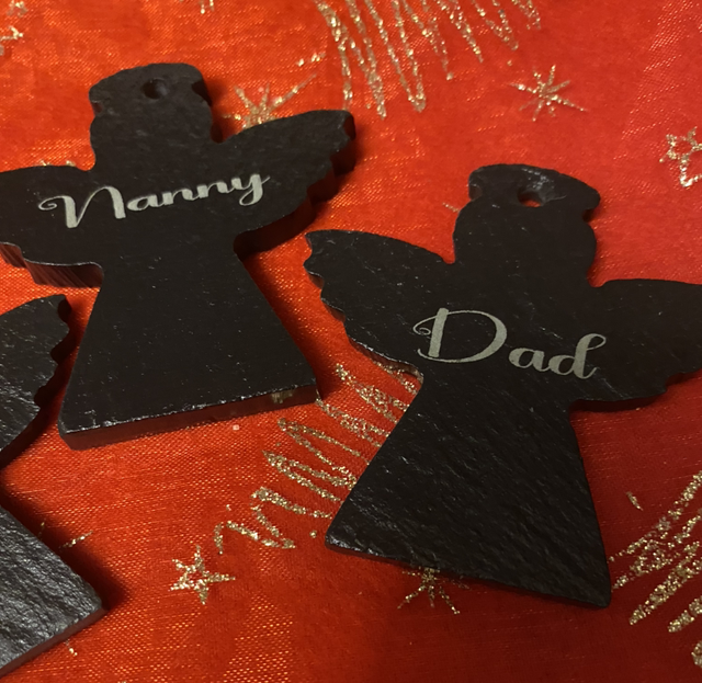 Festive Slate Angels Personalised