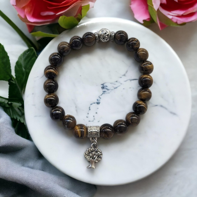 Ancrage/Bracelet en œil de tigre / 8 MM