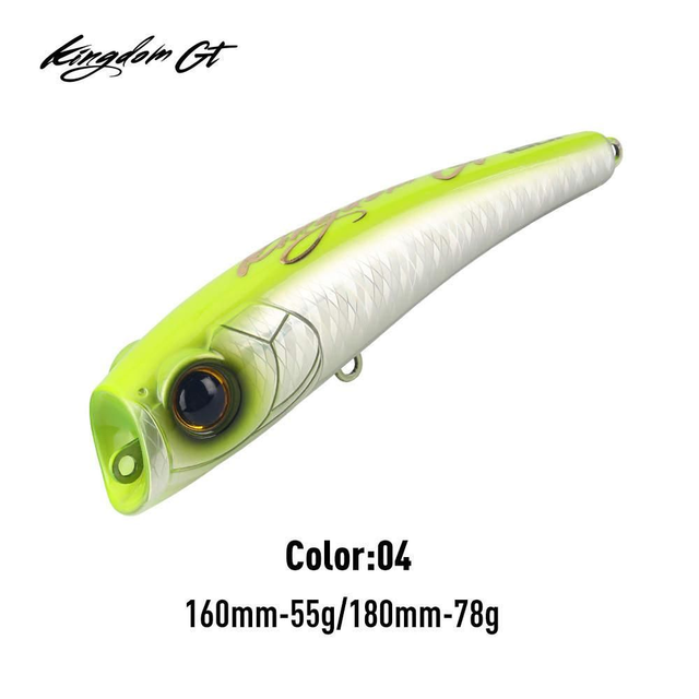🎣 Leurre KINGDOM GT Popper 160F – SmokeBomb – 55g