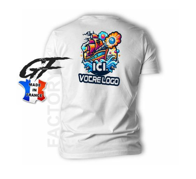 T-SHIRT sur mesure photo couleurs DOS + POITRINE