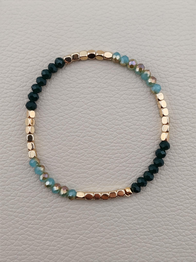 Amazir - Bracelet Vert foncé et turquoise 