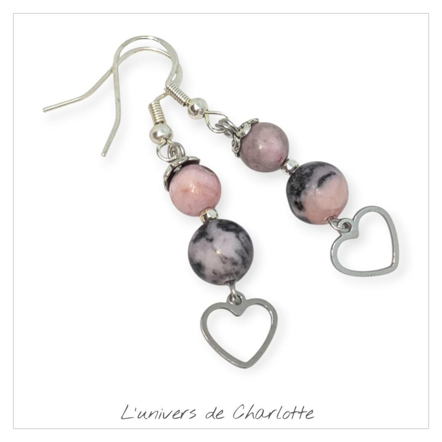 Boucles d'oreilles "Jaspe zébré" BO-040