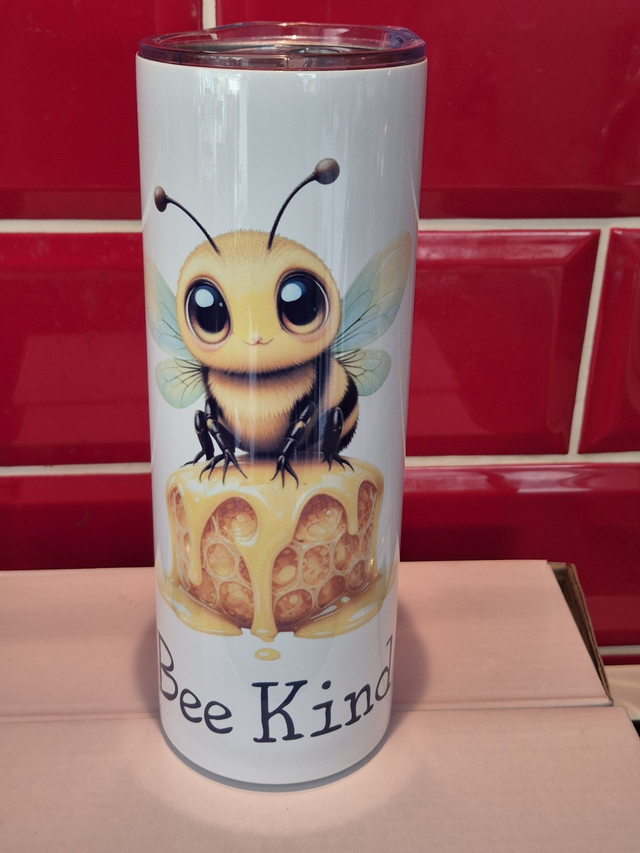 Cute Tumbler - Bee on Honeycomb - Bee Kind