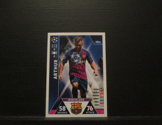 ARTHUR - UEFA Champions League Match Attax 2018/19 Original Trading Card #11