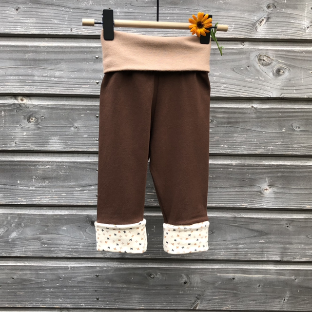 Pantalon évolutif jersey 3-12 mois «Choco et Petites croix»