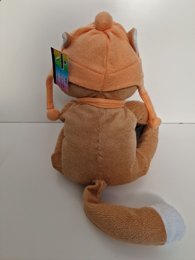 Peluche Renard Avec Plaid Orange