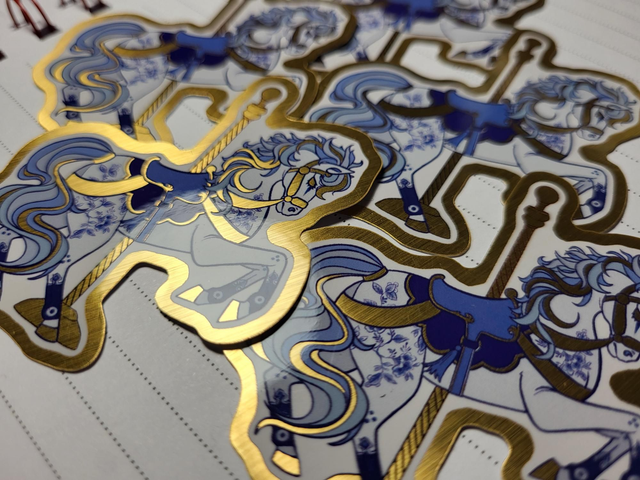 Merry Go Round Gold Effect Sticker