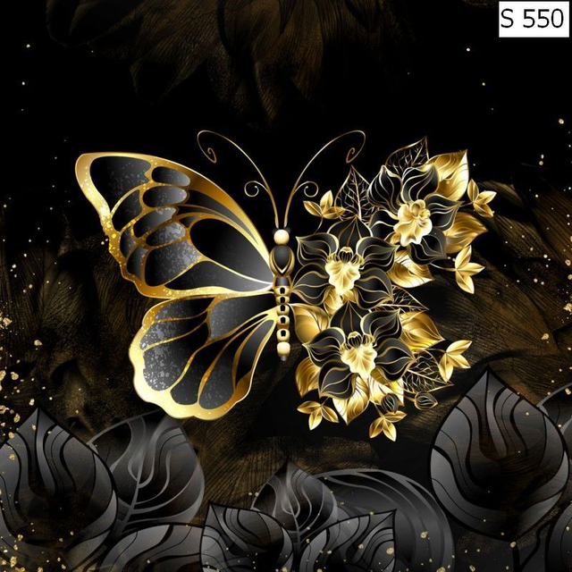 Panneau Papillon doré 1 en simili  