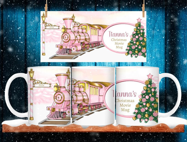 Express train Christmas mug