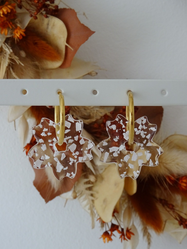 Fleur de cerisier : terrazzo blanc transparent