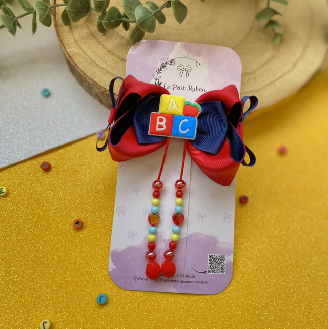 Grande barrette ABC rentrée scolaire 