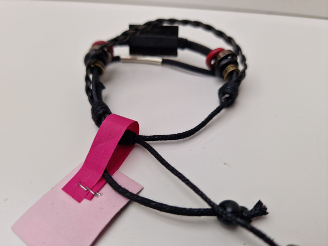 Bracelet Cuir Noir Best Friend Doré