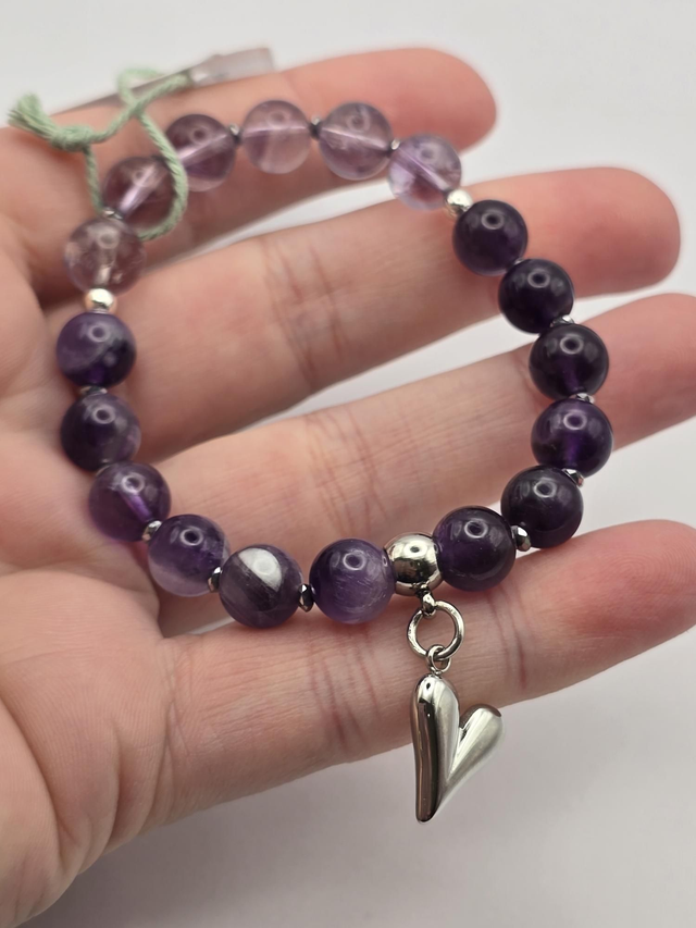 Bracelet Améthyste tricolore 0,8 cm 