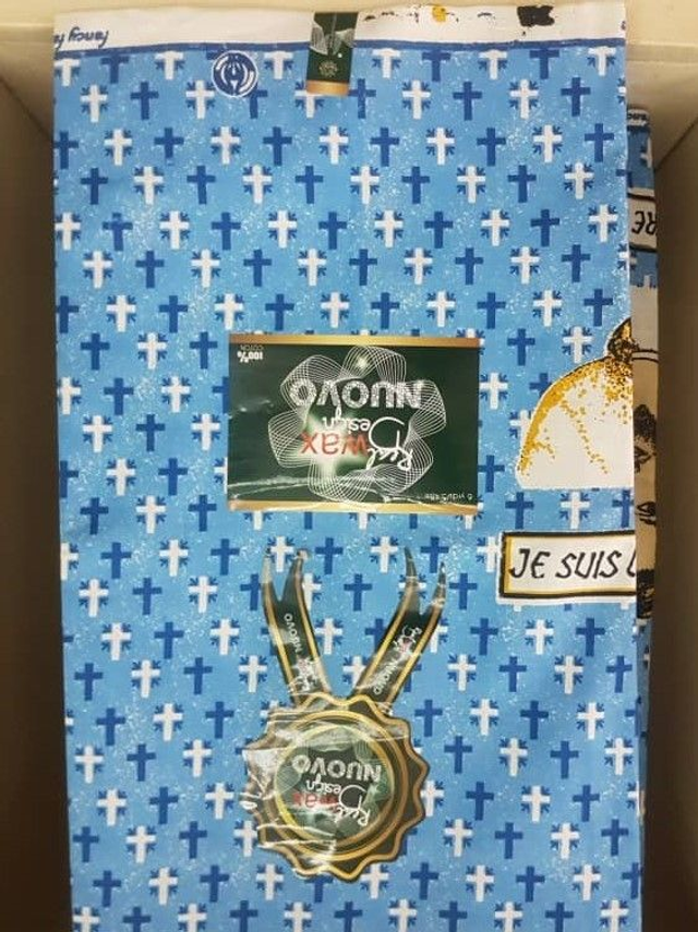 Tissu pagne wax africain 6 yard en coton Jésus